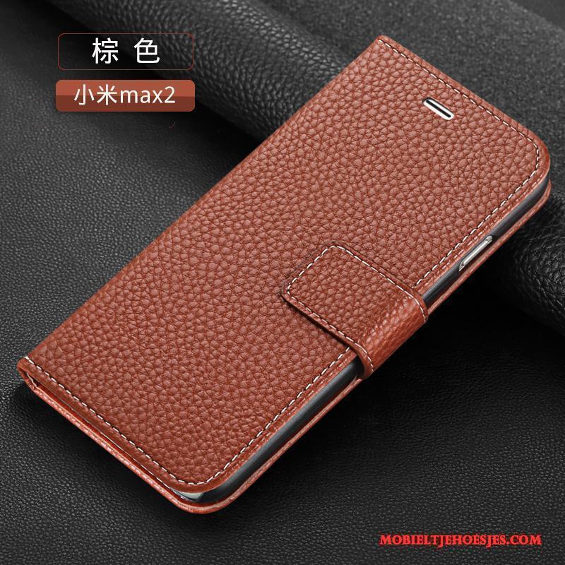 Mi Max 2 Hoesje Leren Etui Mobiele Telefoon Anti-fall Mini Hoes Bescherming Clamshell