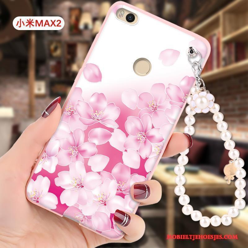 Mi Max 2 Hoesje Reliëf Siliconen Roze All Inclusive Bescherming Spotprent Mini