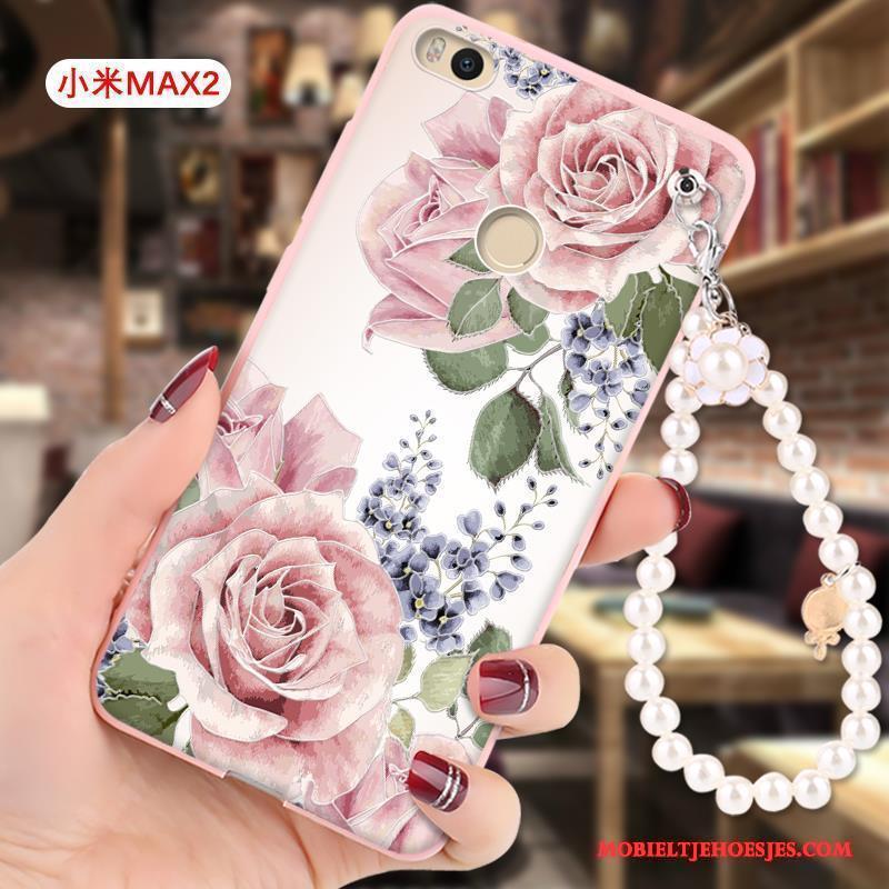 Mi Max 2 Hoesje Reliëf Siliconen Roze All Inclusive Bescherming Spotprent Mini