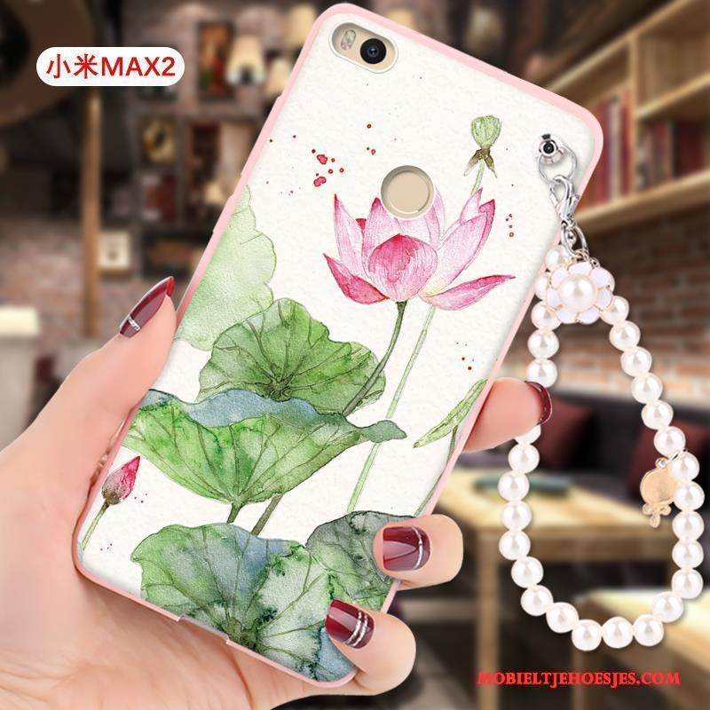 Mi Max 2 Hoesje Reliëf Siliconen Roze All Inclusive Bescherming Spotprent Mini