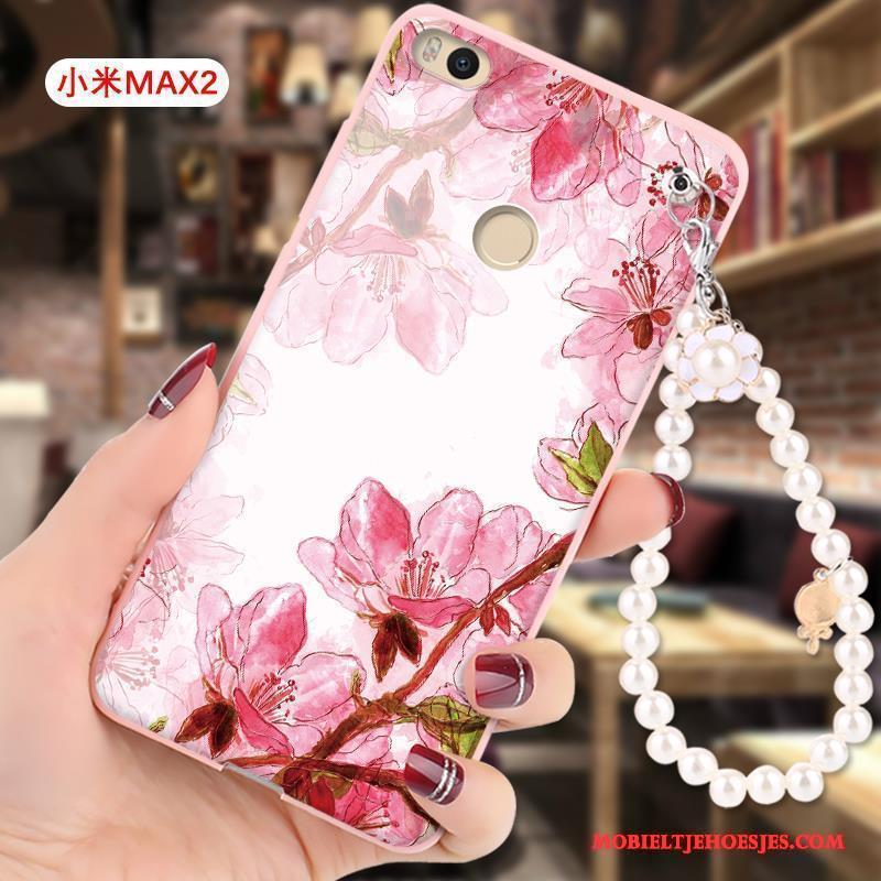 Mi Max 2 Hoesje Reliëf Siliconen Roze All Inclusive Bescherming Spotprent Mini