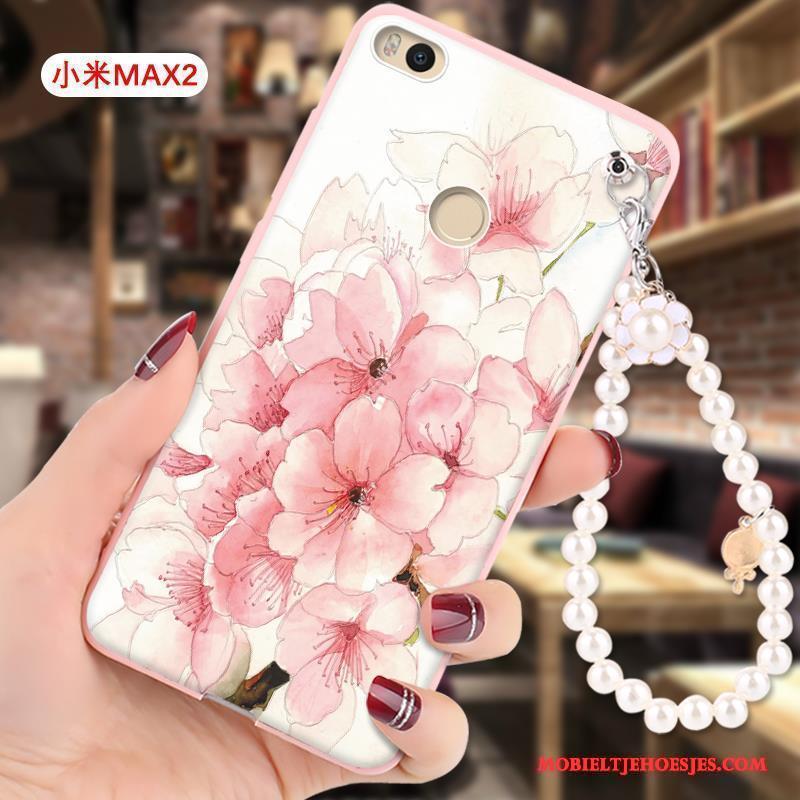 Mi Max 2 Hoesje Reliëf Siliconen Roze All Inclusive Bescherming Spotprent Mini