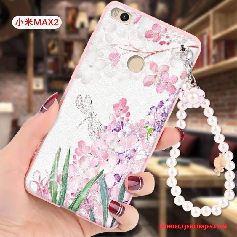 Mi Max 2 Hoesje Reliëf Siliconen Roze All Inclusive Bescherming Spotprent Mini