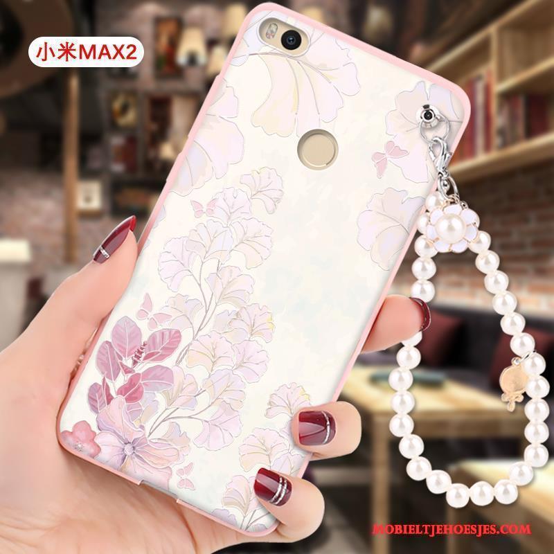 Mi Max 2 Hoesje Reliëf Siliconen Roze All Inclusive Bescherming Spotprent Mini