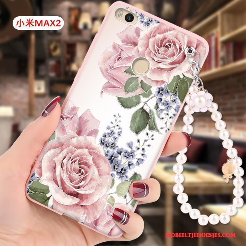 Mi Max 2 Hoesje Telefoon Hanger Roze All Inclusive Anti-fall Reliëf Mini