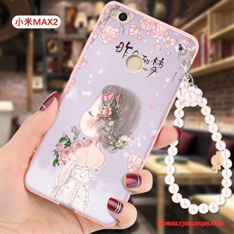 Mi Max 2 Hoesje Telefoon Hanger Roze All Inclusive Anti-fall Reliëf Mini