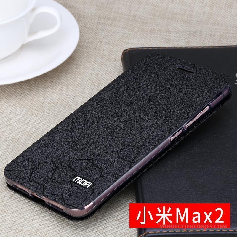 Mi Max 2 Leren Etui Folio Mini Anti-fall Hoesje Telefoon Roze Siliconen