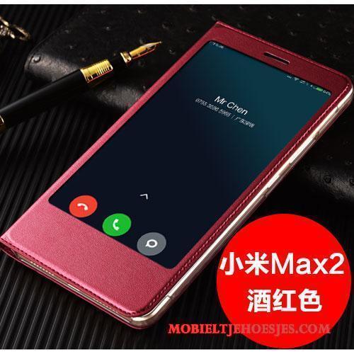 Mi Max 2 Leren Etui Hoes Clamshell Mini Rose Goud Hoesje Telefoon All Inclusive