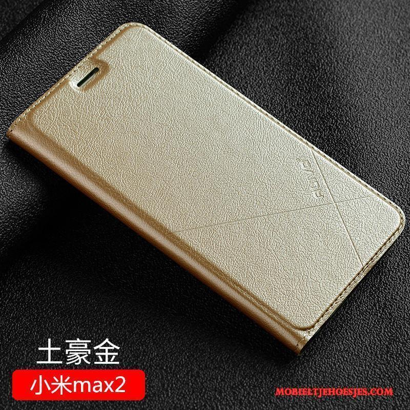 Mi Max 2 Rose Goud Mini Hoesje Bescherming Leren Etui Hard Anti-fall