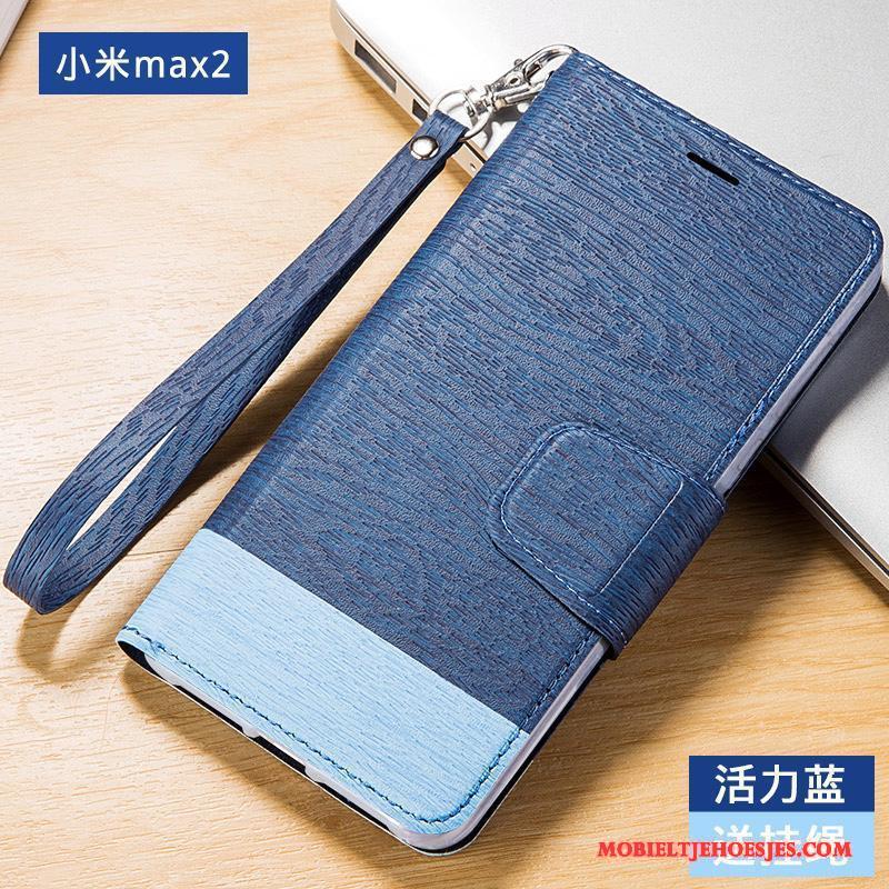 Mi Max 2 Siliconen Hoesje Telefoon All Inclusive Grijs Leren Etui Clamshell Anti-fall