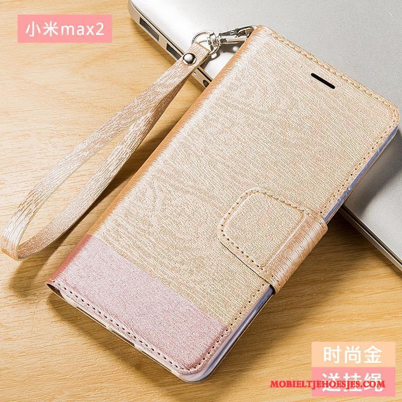 Mi Max 2 Siliconen Hoesje Telefoon All Inclusive Grijs Leren Etui Clamshell Anti-fall