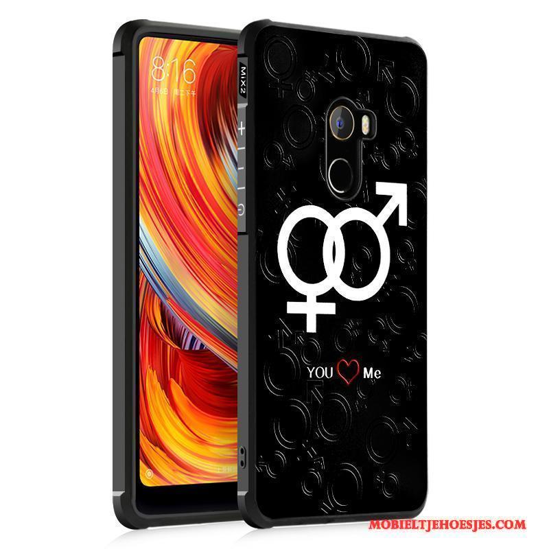 Mi Mix 2 Bescherming Mini Hoesje All Inclusive Persoonlijk Zwart Siliconen