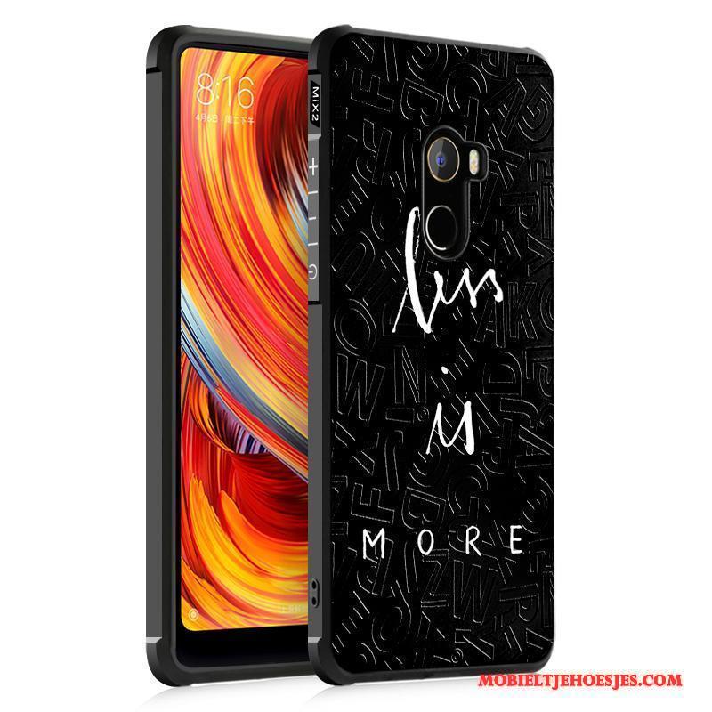 Mi Mix 2 Bescherming Mini Hoesje All Inclusive Persoonlijk Zwart Siliconen