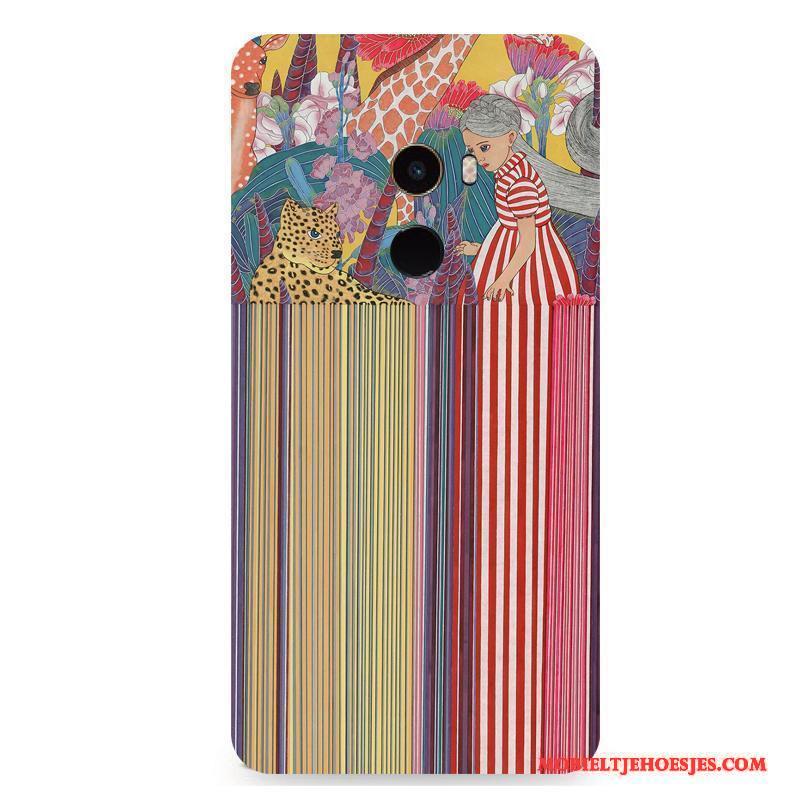 Mi Mix 2 Hoes Streep Bloemen Hoesje Persoonlijk Wind Telefoon