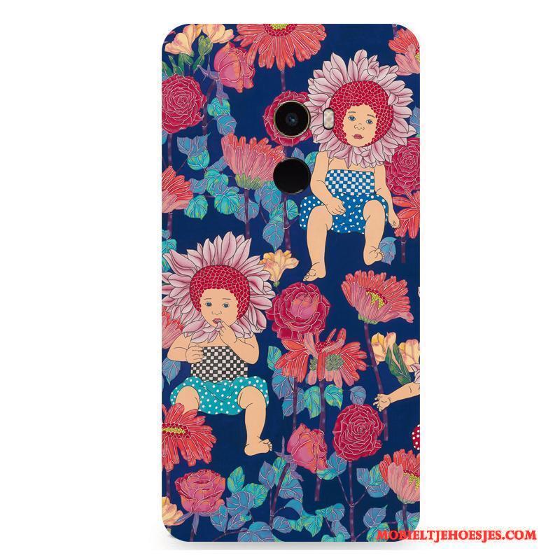 Mi Mix 2 Hoes Streep Bloemen Hoesje Persoonlijk Wind Telefoon