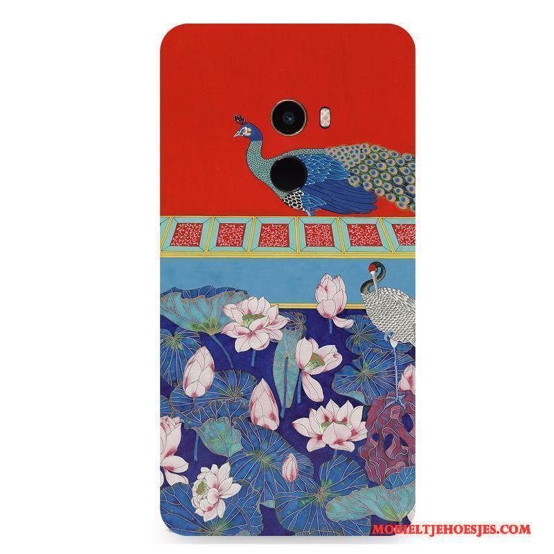 Mi Mix 2 Hoes Streep Bloemen Hoesje Persoonlijk Wind Telefoon