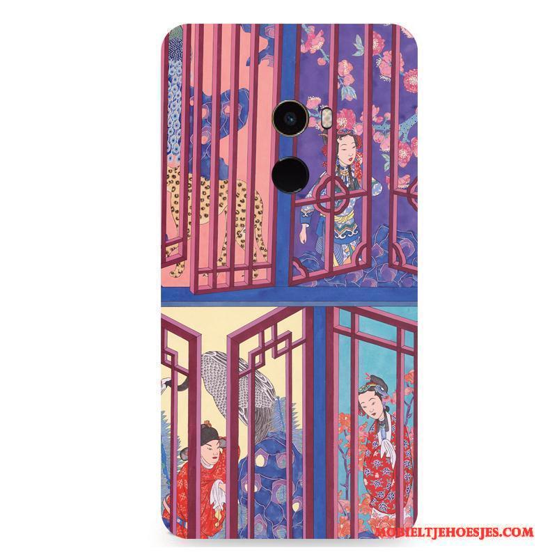 Mi Mix 2 Hoes Streep Bloemen Hoesje Persoonlijk Wind Telefoon