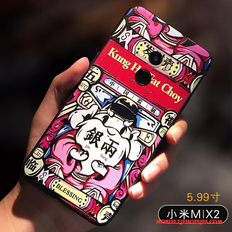 Mi Mix 2 Hoesje Hoes Nieuw Rijkdom Scheppend Rood Persoonlijk Kat