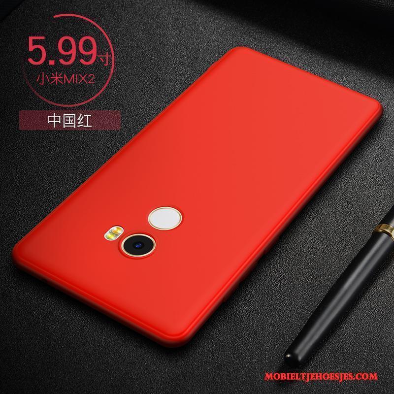 Mi Mix 2 Hoesje Mini Siliconen Zacht Dun Rood Bescherming Blauw