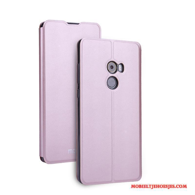 Mi Mix 2 Hoesje Telefoon Roze All Inclusive Mini Leren Etui Zacht Anti-fall