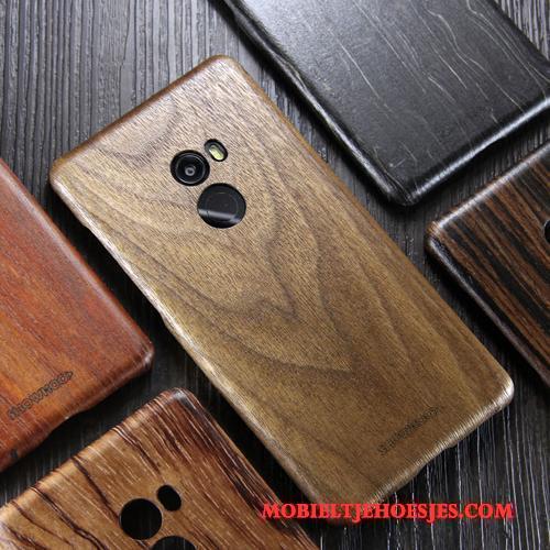 Mi Mix 2 Hout Zwart Trendy Merk Bescherming Hoesje Telefoon Mini Dun