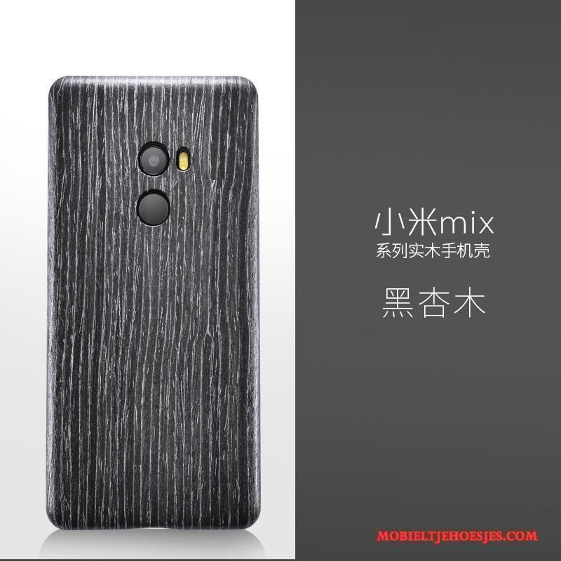 Mi Mix 2 Massief Hout Dun Hoes Hoesje Rood Telefoon Mini