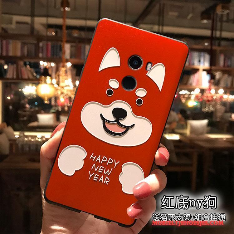 Mi Mix 2 Spotprent Mooie Hoesje Telefoon Mini Nieuw Super Schattig Rood