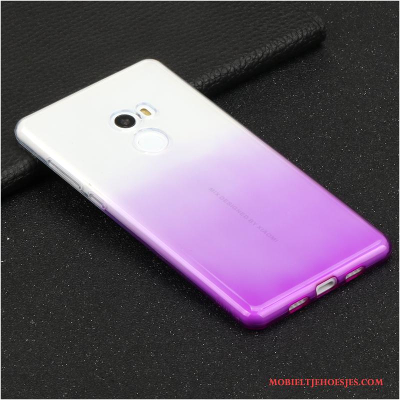 Mi Mix 2 Zacht Mini Hoesje Purper Anti-fall Telefoon Doorzichtig