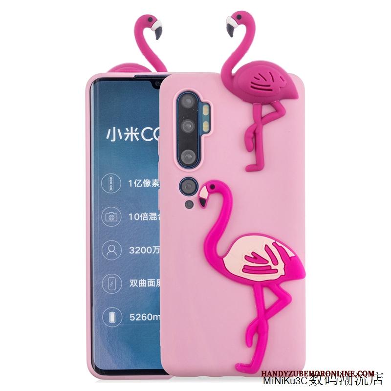 Mi Note 10 Zacht Mini Siliconen Roze Spotprent Mooie Hoesje Telefoon