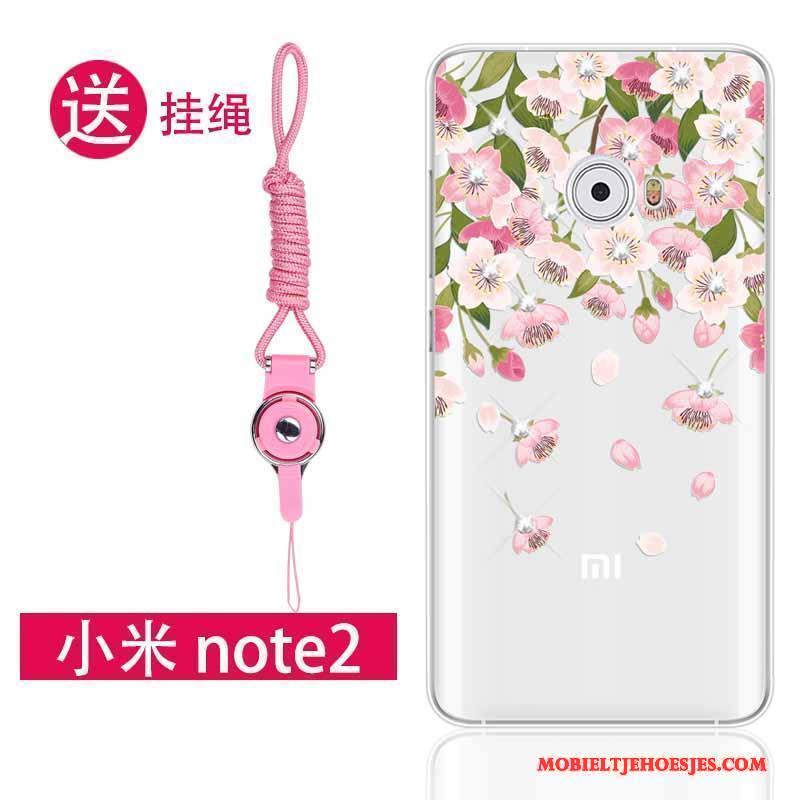 Mi Note 2 Bescherming Anti-fall Hoesje Zacht Met Strass Roze Hanger