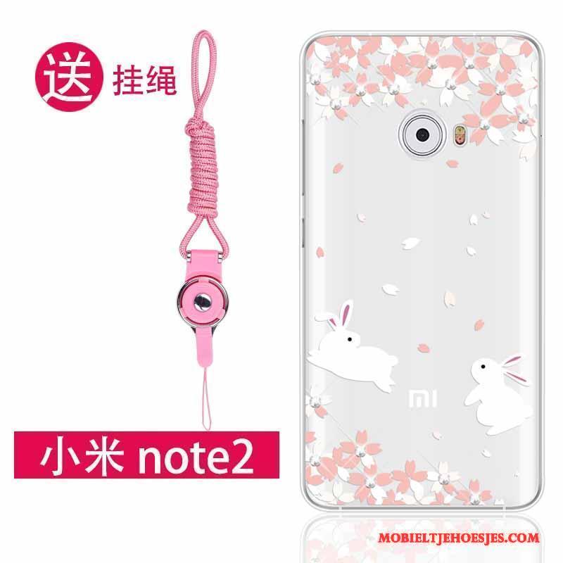 Mi Note 2 Bescherming Anti-fall Hoesje Zacht Met Strass Roze Hanger