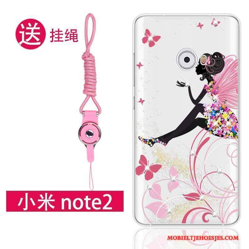 Mi Note 2 Bescherming Anti-fall Hoesje Zacht Met Strass Roze Hanger