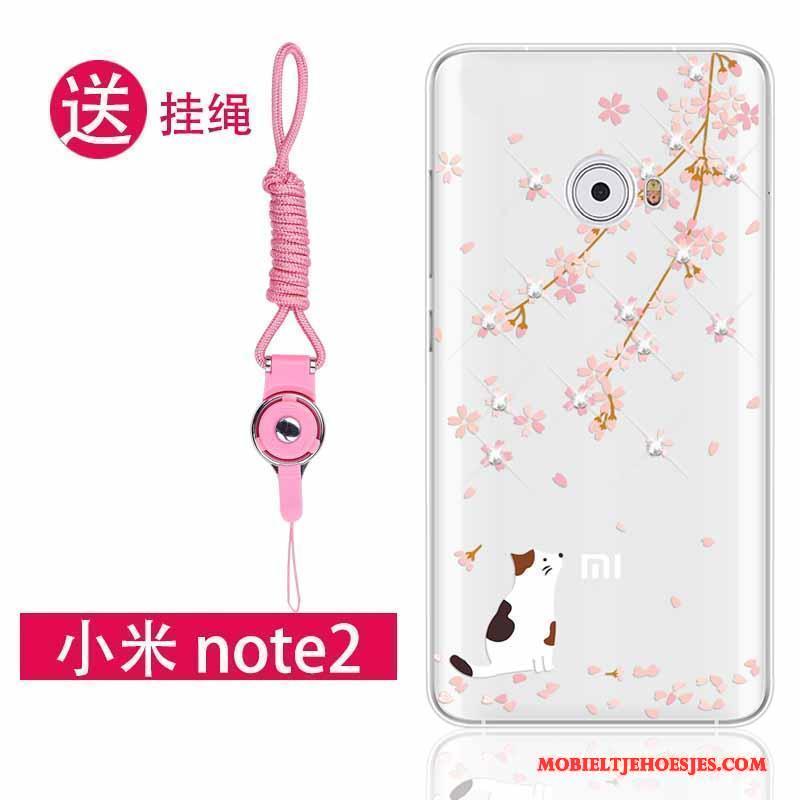 Mi Note 2 Bescherming Anti-fall Hoesje Zacht Met Strass Roze Hanger