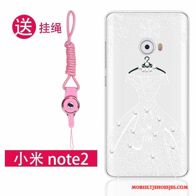 Mi Note 2 Bescherming Anti-fall Hoesje Zacht Met Strass Roze Hanger