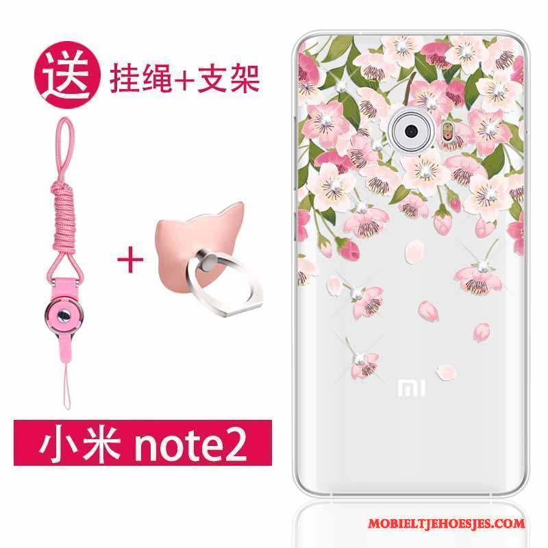 Mi Note 2 Bescherming Anti-fall Hoesje Zacht Met Strass Roze Hanger