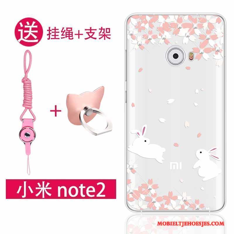 Mi Note 2 Bescherming Anti-fall Hoesje Zacht Met Strass Roze Hanger