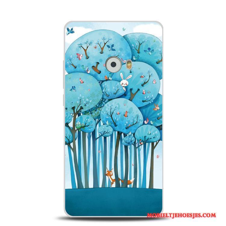 Mi Note 2 Blauw Siliconen Hoesje Zacht Mini Kat Ondersteuning