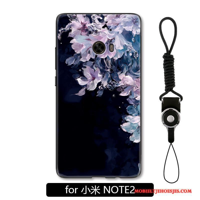 Mi Note 2 Bloemen Hoesje Telefoon Scheppend Grijs Hanger Bescherming Mini