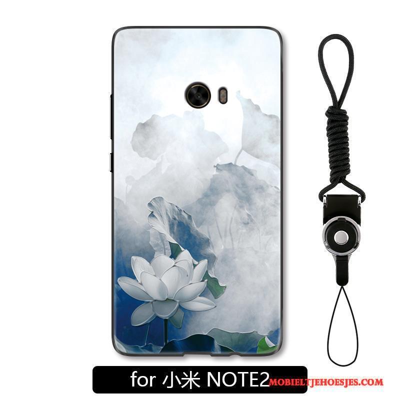 Mi Note 2 Bloemen Luxe Inkt Hoesje Telefoon Kunst Chinese Stijl Bescherming