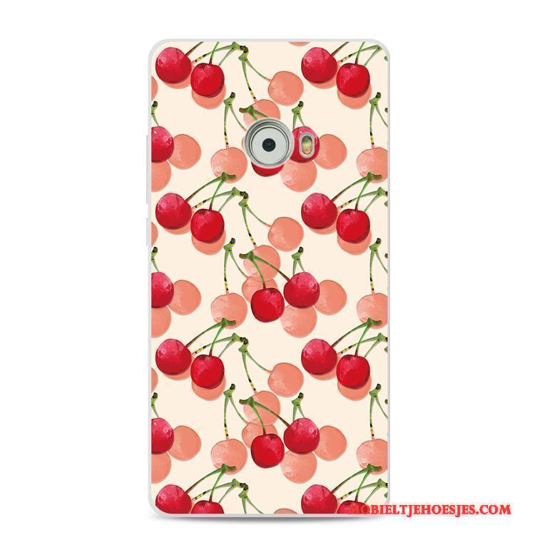 Mi Note 2 Bloemen Mini Hoes Hoesje Telefoon Reliëf Siliconen Rood