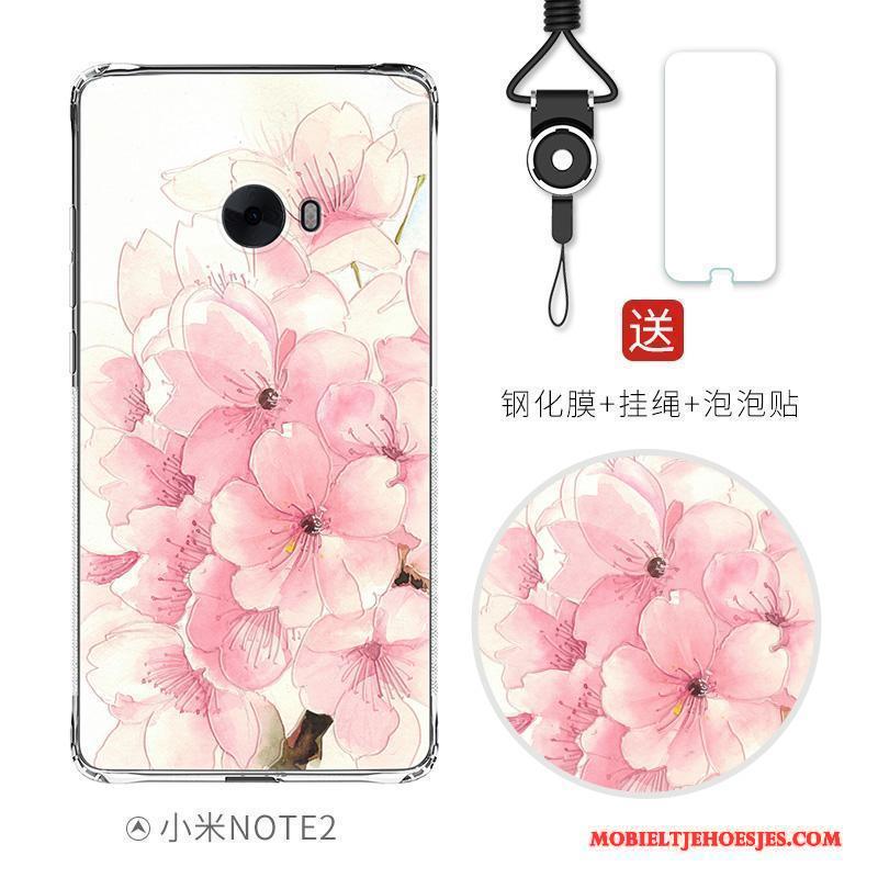 Mi Note 2 Hoesje All Inclusive Siliconen Gasbag Anti-fall Scheppend Roze Reliëf