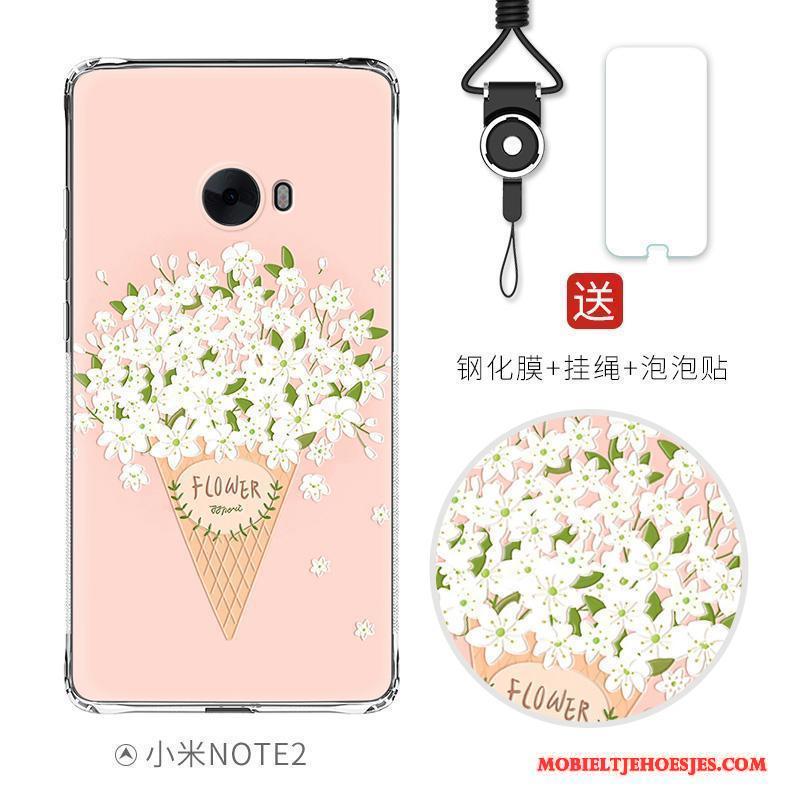 Mi Note 2 Hoesje All Inclusive Siliconen Gasbag Anti-fall Scheppend Roze Reliëf