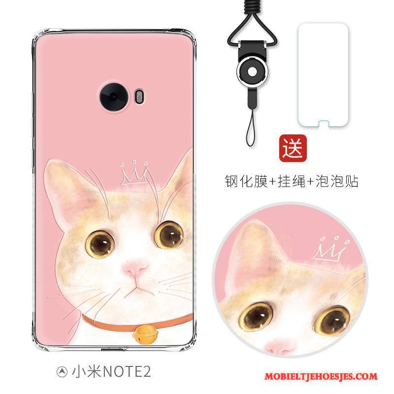 Mi Note 2 Hoesje All Inclusive Siliconen Gasbag Anti-fall Scheppend Roze Reliëf