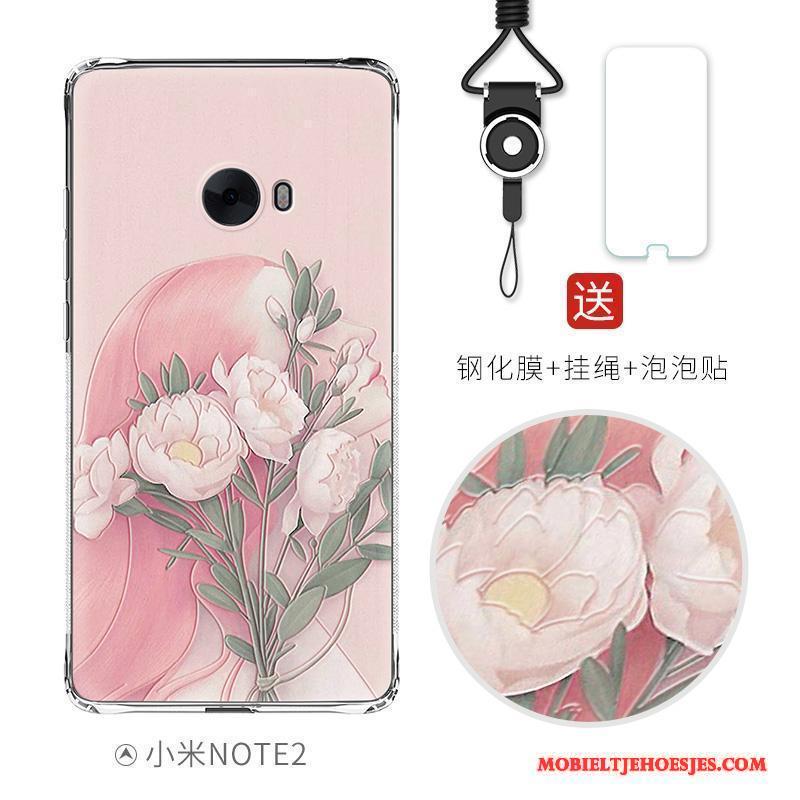 Mi Note 2 Hoesje All Inclusive Siliconen Gasbag Anti-fall Scheppend Roze Reliëf