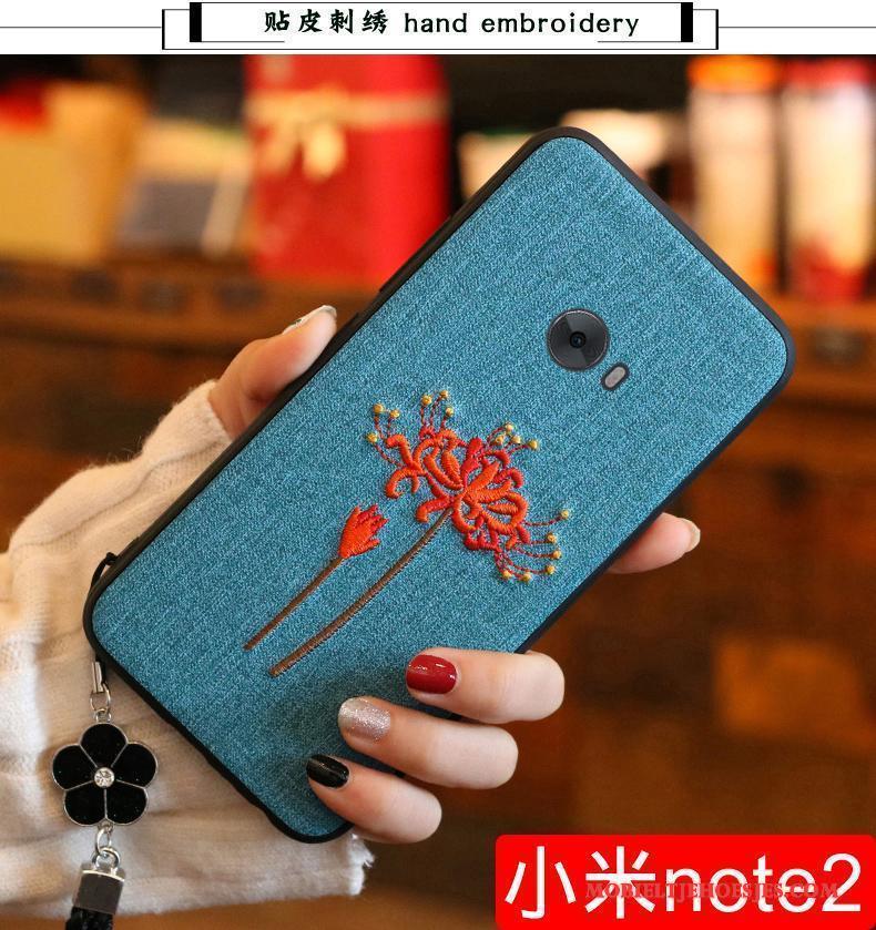 Mi Note 2 Hoesje Borduurwerk Zacht Mini Grijs Bloemen All Inclusive Rood