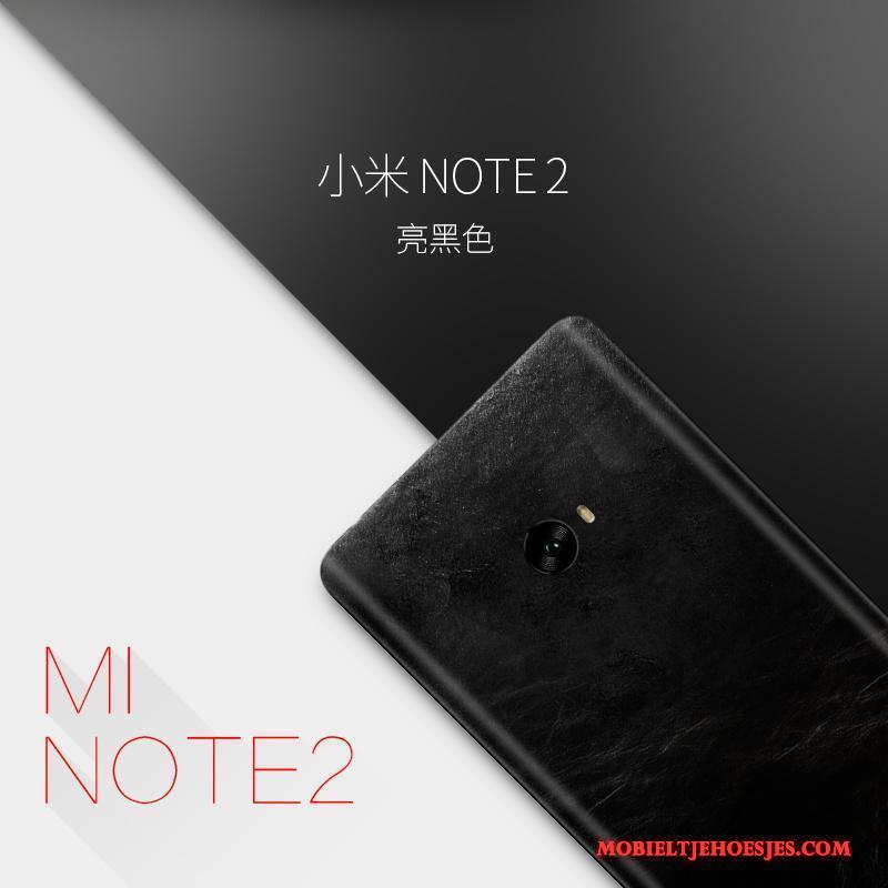 Mi Note 2 Persoonlijk Bescherming Dun Hoesje Telefoon Scheppend Leren Etui Geel