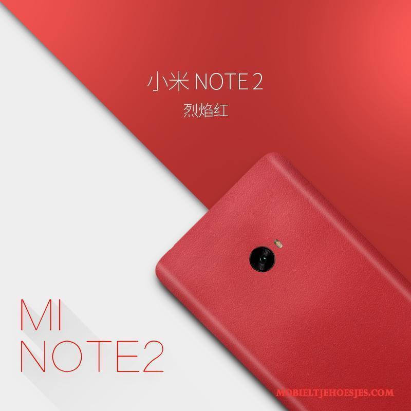 Mi Note 2 Persoonlijk Bescherming Dun Hoesje Telefoon Scheppend Leren Etui Geel