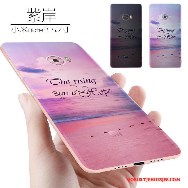 Mi Note 2 Purper All Inclusive Hoes Siliconen Hoesje Telefoon Zacht Scheppend