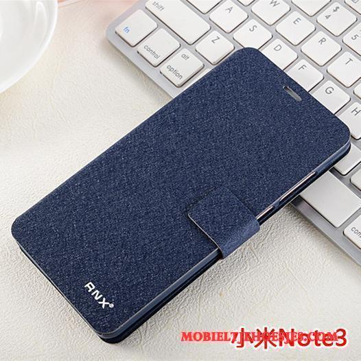 Mi Note 3 Anti-fall Leren Etui Mini Folio Hoes Lichtblauw Hoesje Telefoon