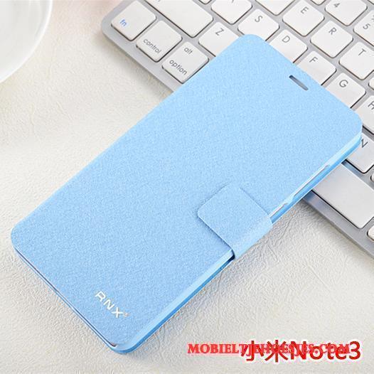 Mi Note 3 Anti-fall Leren Etui Mini Folio Hoes Lichtblauw Hoesje Telefoon